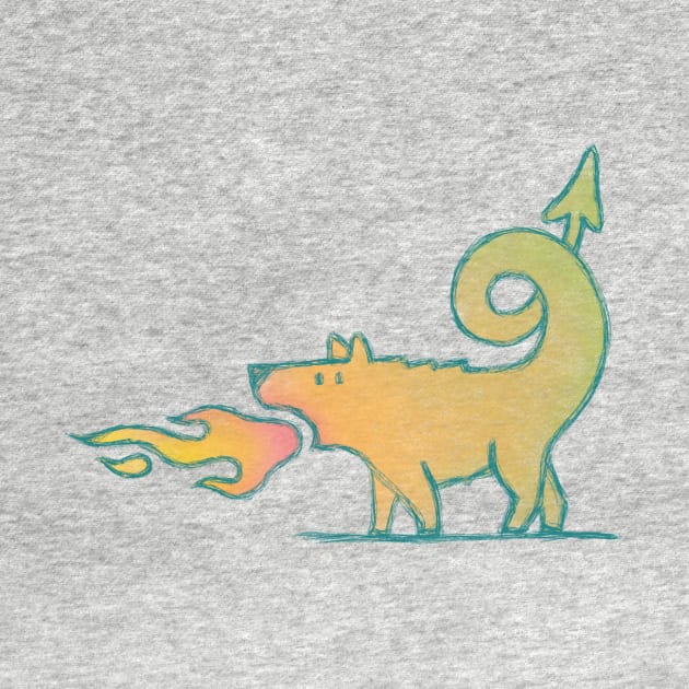 Dinkum,  the Dragon Dingo - for light background by BrownWoodRobot